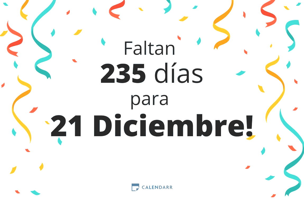 Descubre cuántos días faltan para 21 Diciembre - Calendarr