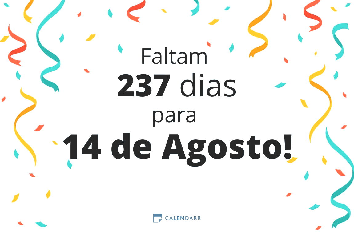 Descobre quantos dias faltam para 14 de Agosto - Calendarr