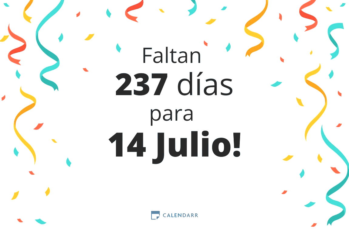 Descubre cuántos días faltan para 14 Julio - Calendarr