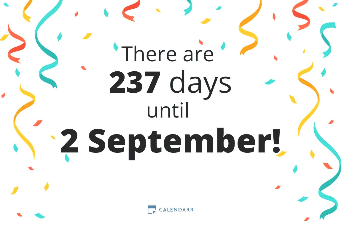 How many days until 2 September - Calendarr