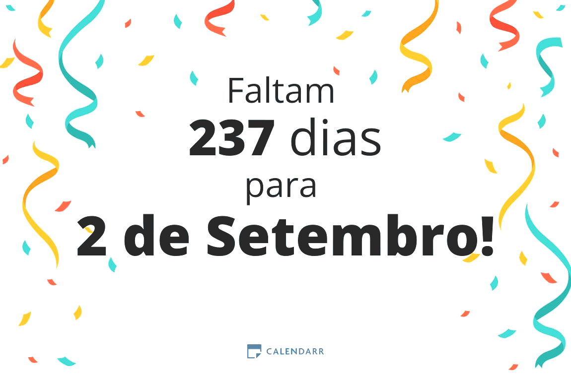 Descubra quantos dias faltam para 2 de Setembro - Calendarr