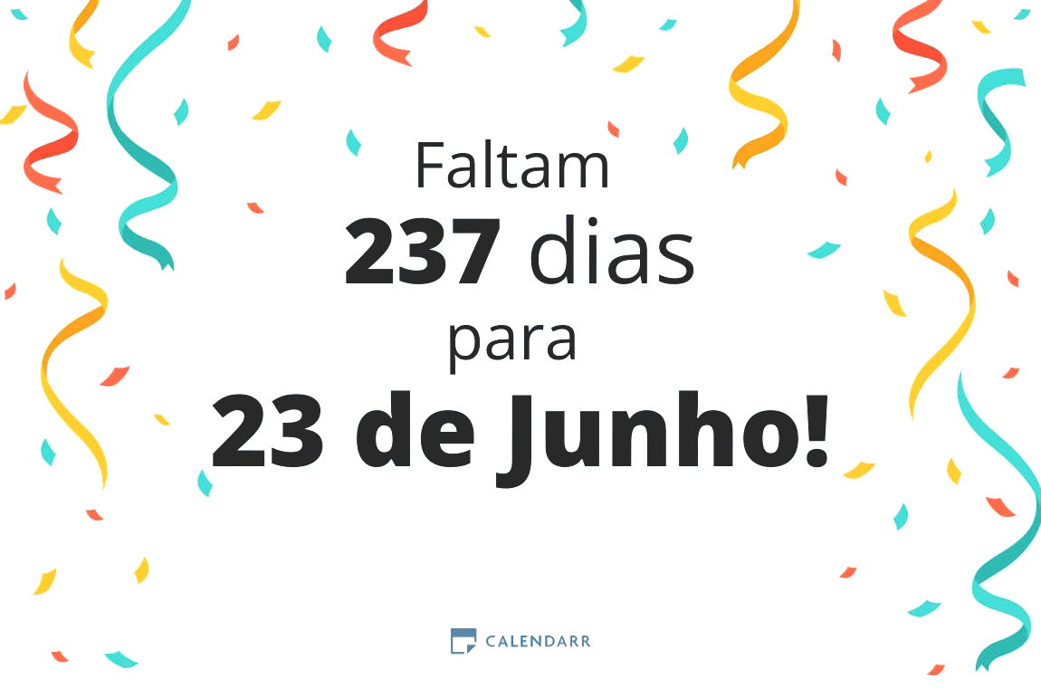 Descubra quantos dias faltam para 23 de Junho - Calendarr