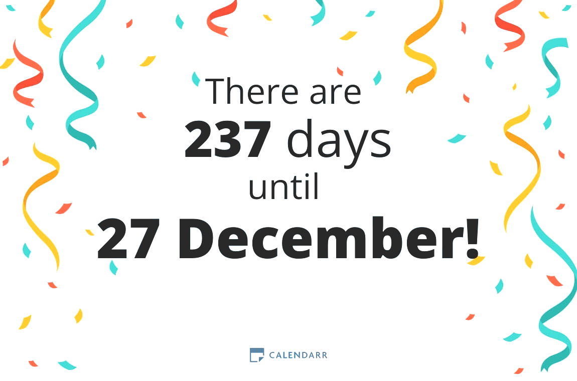 How many days until 27 December - Calendarr