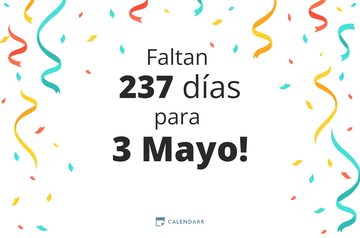 Descubre cuántos días faltan para 3 Mayo - Calendarr