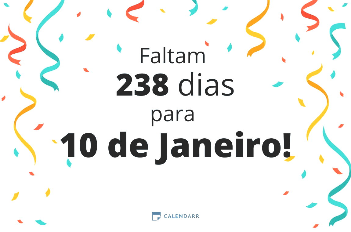 Descobre quantos dias faltam para 10 de Janeiro - Calendarr