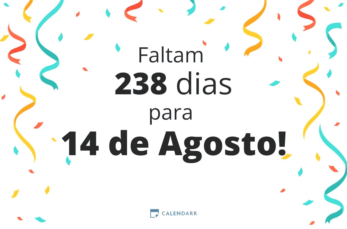 Descubra quantos dias faltam para 14 de Agosto - Calendarr