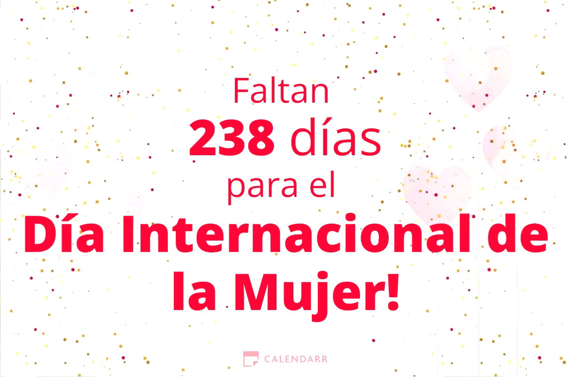 Descubre cuántos días faltan para el Día Internacional de la Mujer - Calendarr