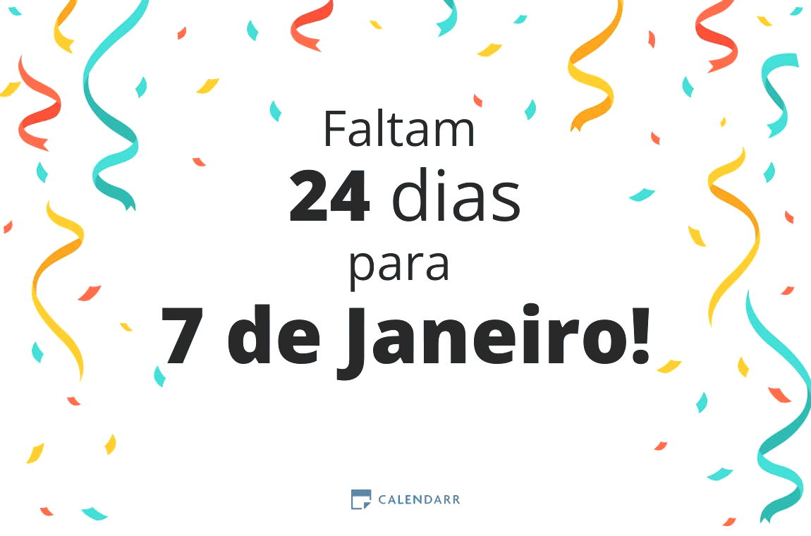 Descobre quantos dias faltam para 7 de Janeiro - Calendarr
