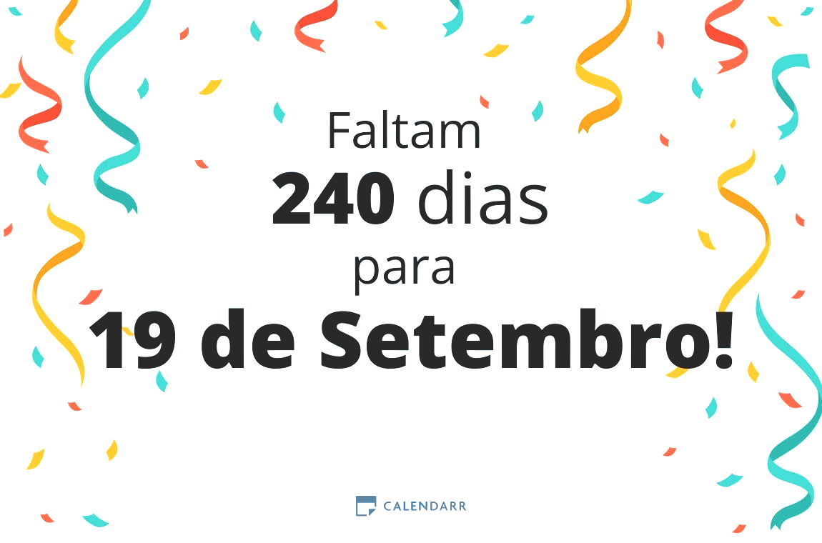 Descobre quantos dias faltam para 19 de Setembro - Calendarr