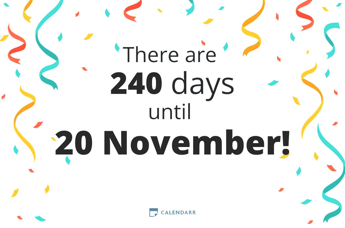 How many days until 20 November - Calendarr