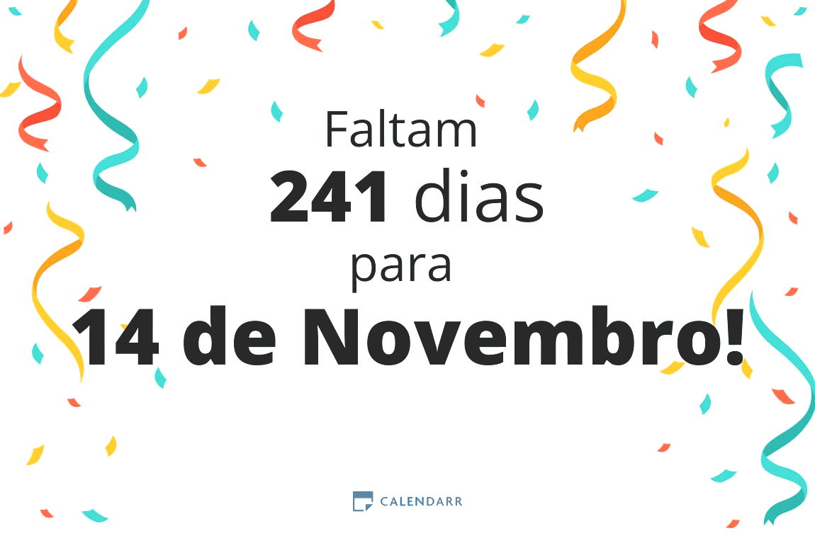 Descubra quantos dias faltam para 14 de Novembro - Calendarr