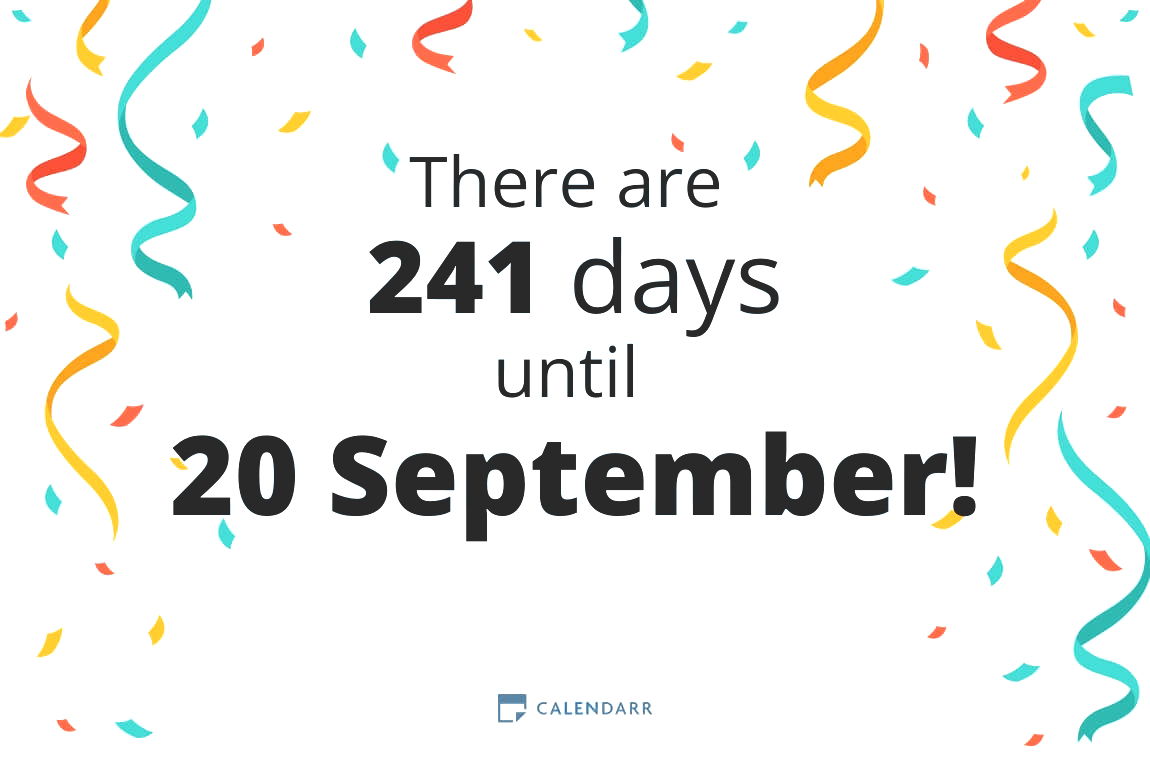 How many days until 20 September - Calendarr