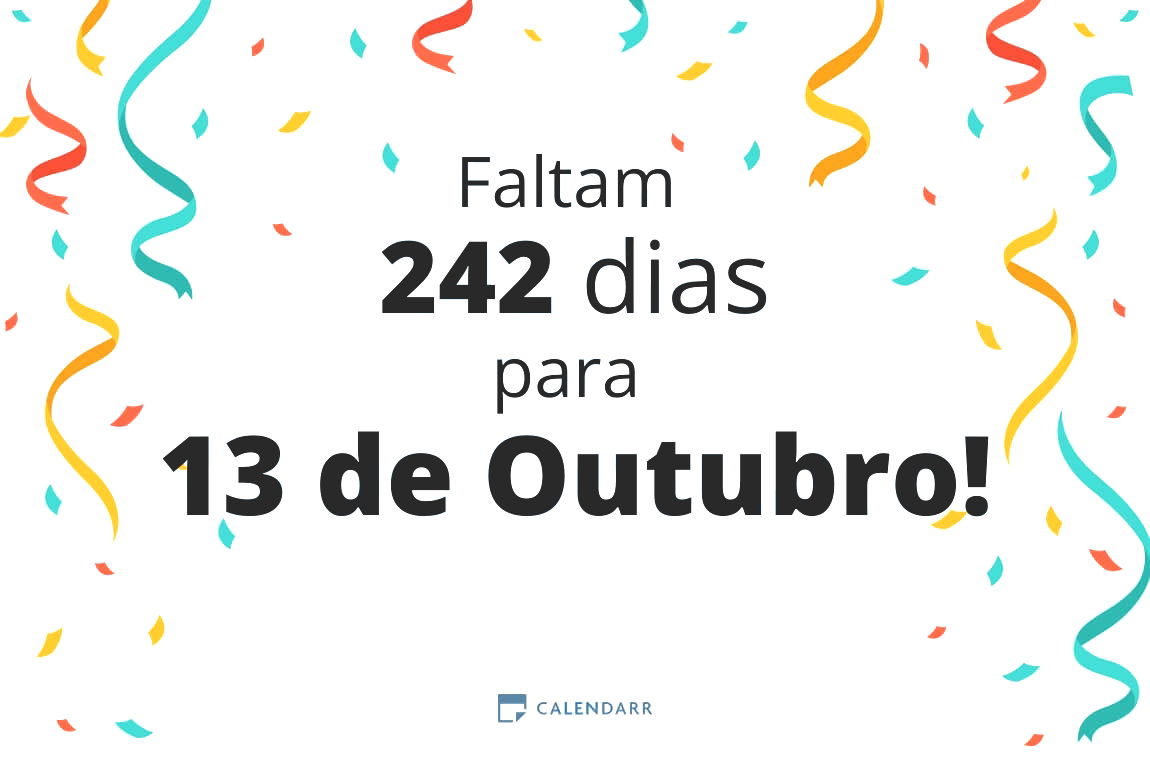 Descobre quantos dias faltam para 13 de Outubro - Calendarr