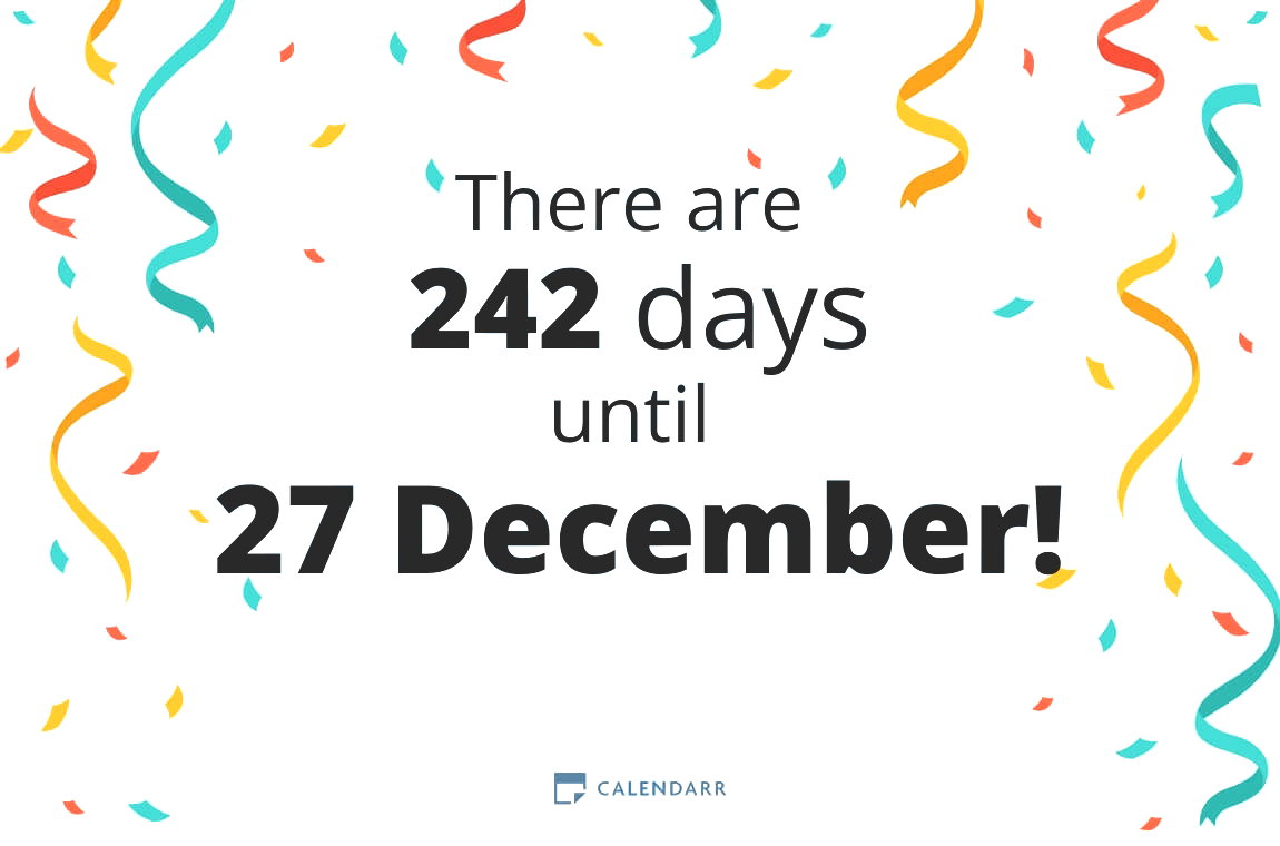 How many days until 27 December - Calendarr