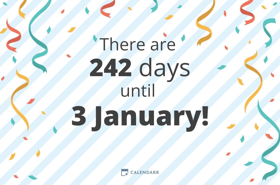 How many days until 3 January - Calendarr