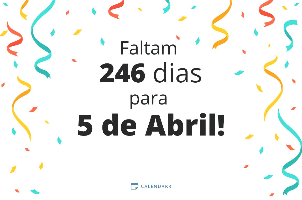 Descubra quantos dias faltam para 5 de Abril - Calendarr