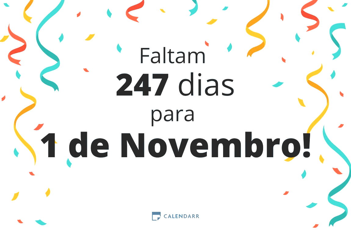 Descubra quantos dias faltam para 1 de Novembro Calendarr Descubra quantos dias faltam para 1 de Novembro Calendarr