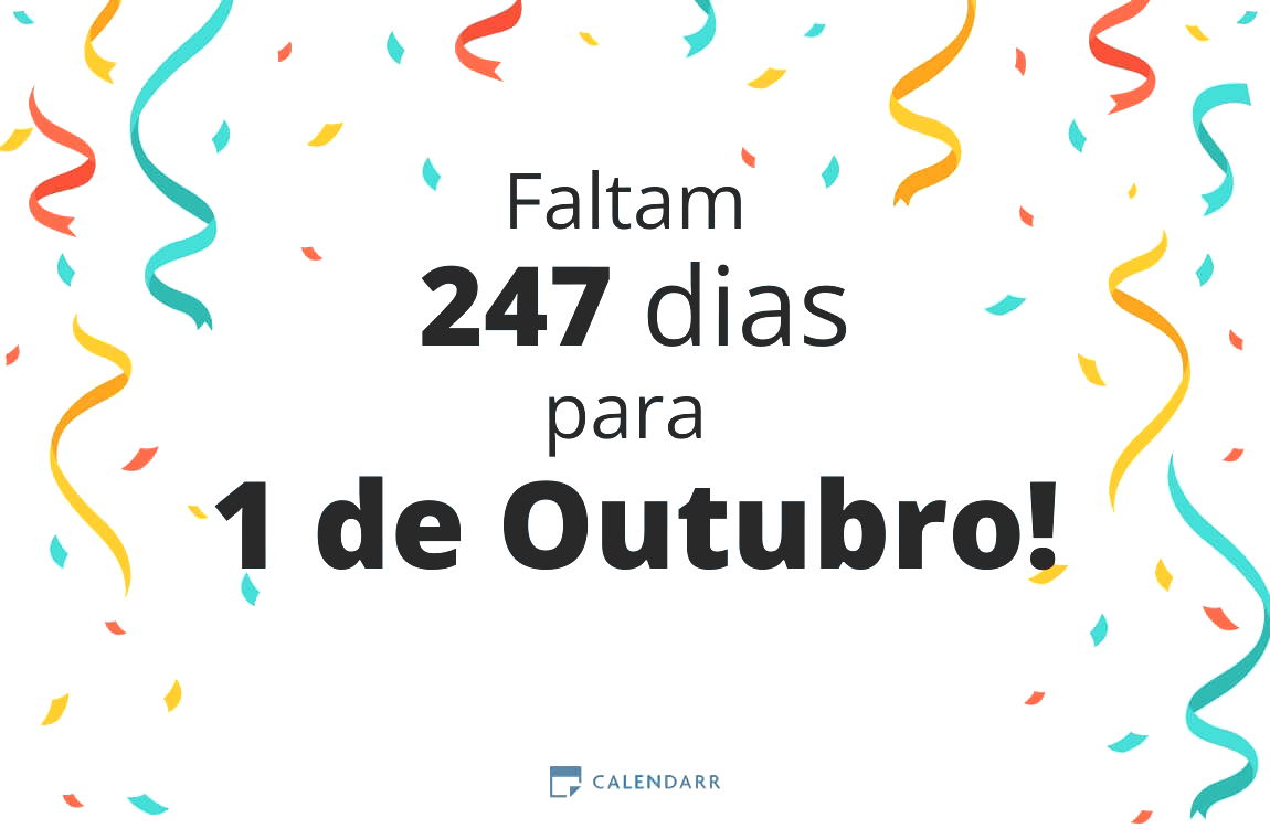 Descobre quantos dias faltam para 1 de Outubro - Calendarr