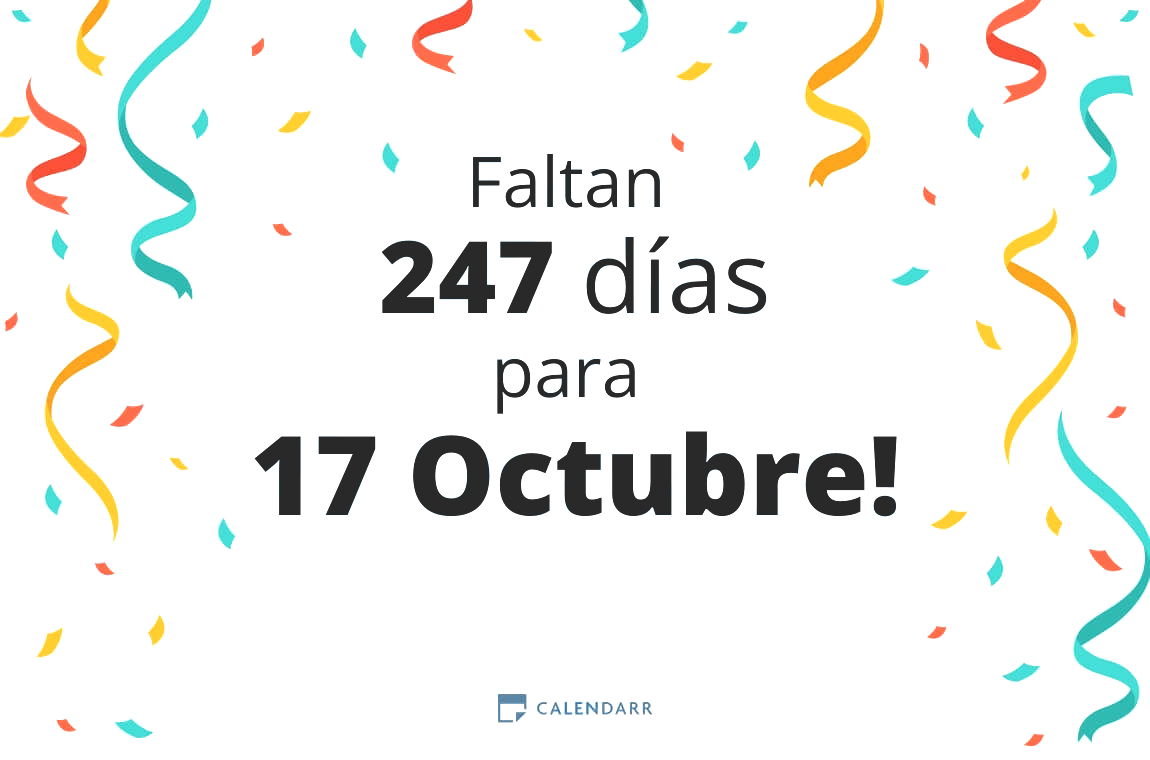 Descubre cuántos días faltan para 17 Octubre - Calendarr