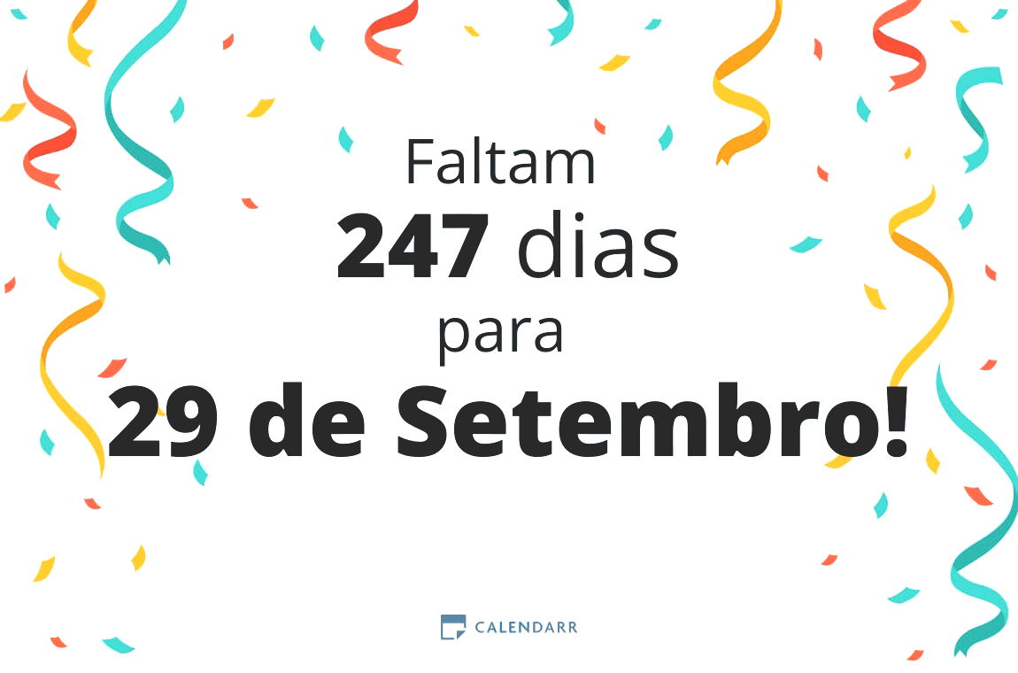 Descubra quantos dias faltam para 29 de Setembro - Calendarr
