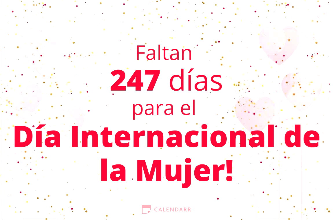 Descubre cuántos días faltan para  el Día Internacional de la Mujer - Calendarr