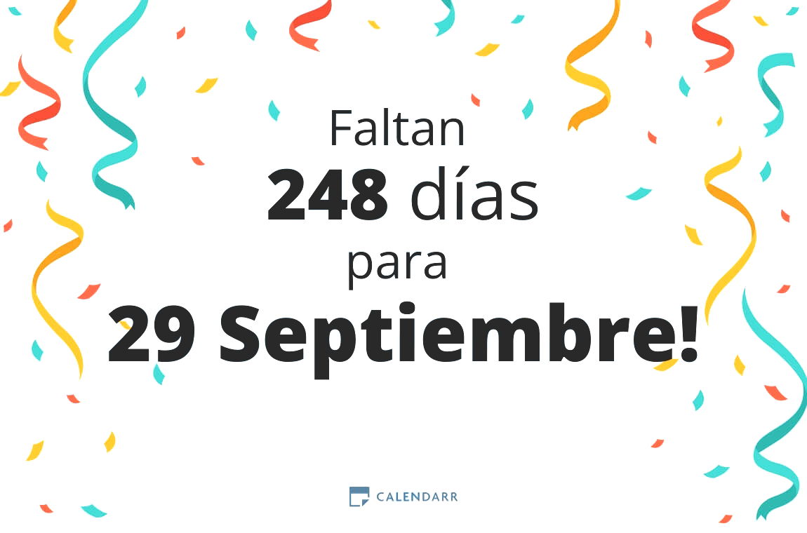 Descubre cuántos días faltan para 29 Septiembre - Calendarr