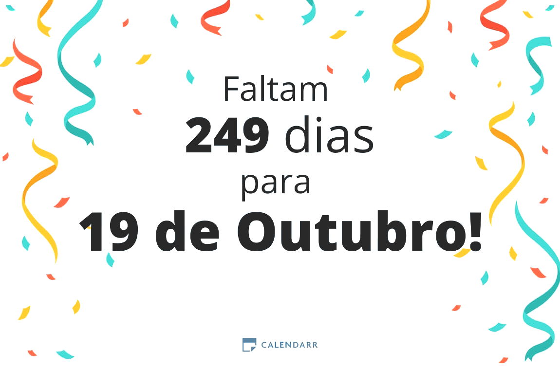 Descobre quantos dias faltam para 19 de Outubro - Calendarr