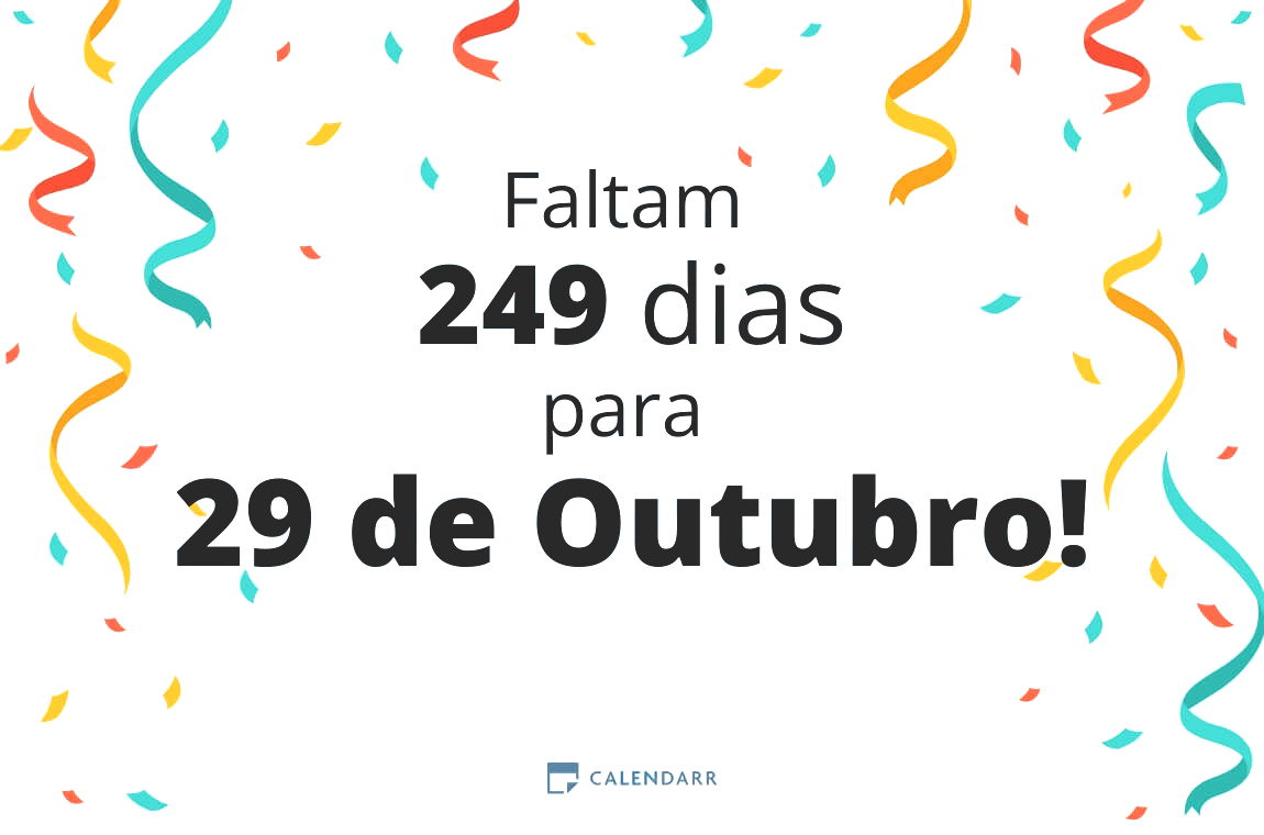 Descobre quantos dias faltam para 29 de Outubro - Calendarr