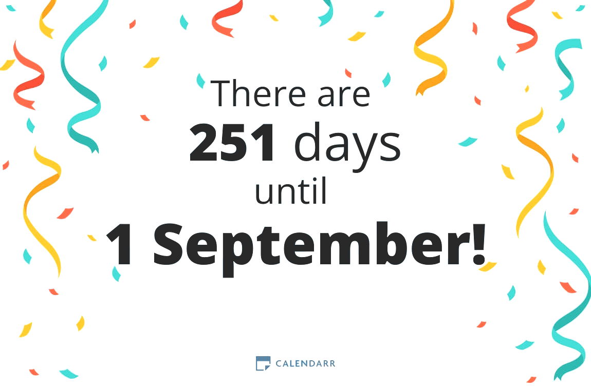 How many days until 1 September - Calendarr