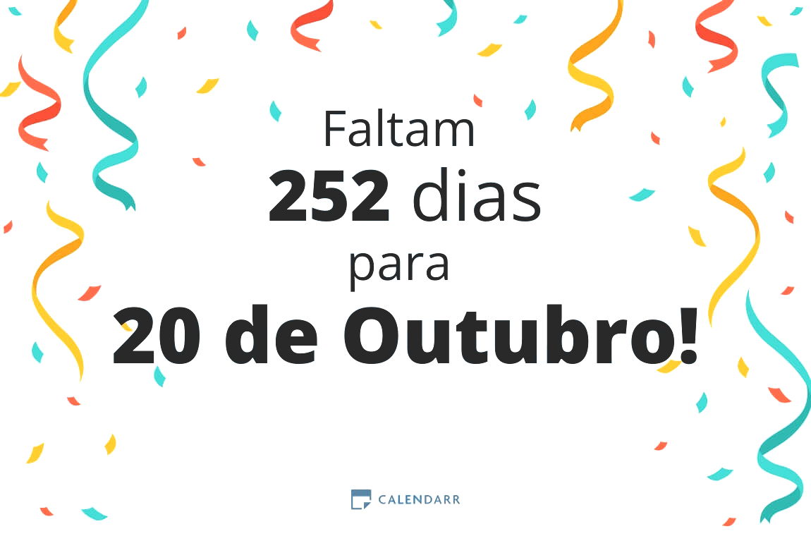 Descobre quantos dias faltam para 20 de Outubro - Calendarr