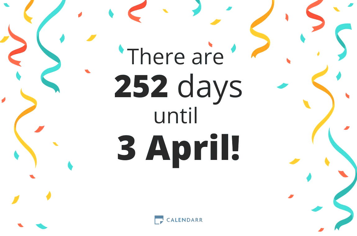 How many days until 3 April - Calendarr