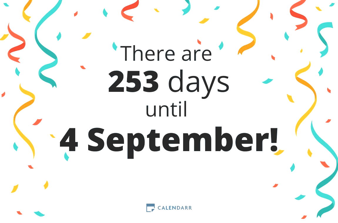 How many days until 4 September - Calendarr