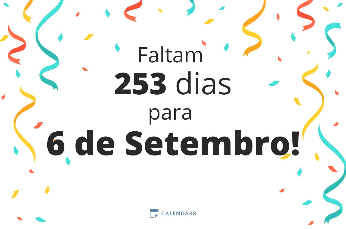 Descobre quantos dias faltam para 6 de Setembro - Calendarr