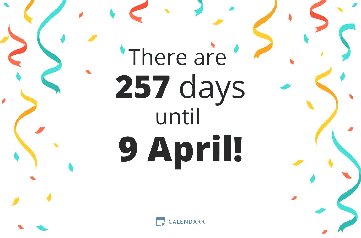 How many days until 9 April - Calendarr