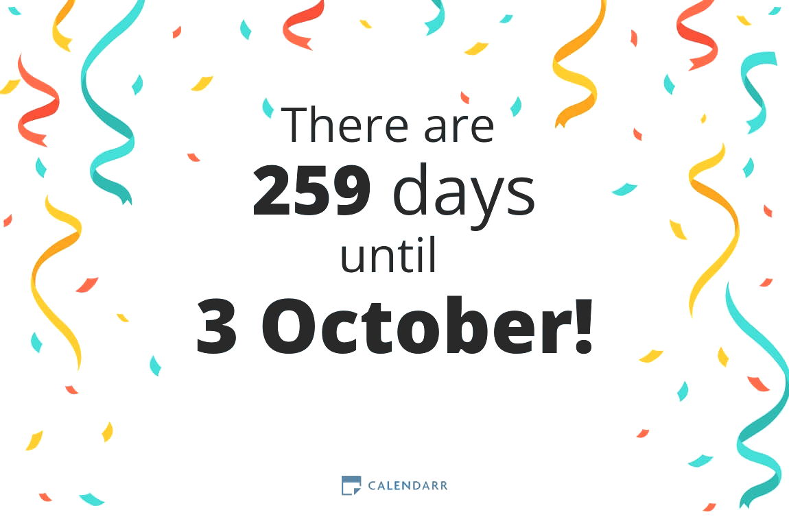 How many days until 3 October - Calendarr