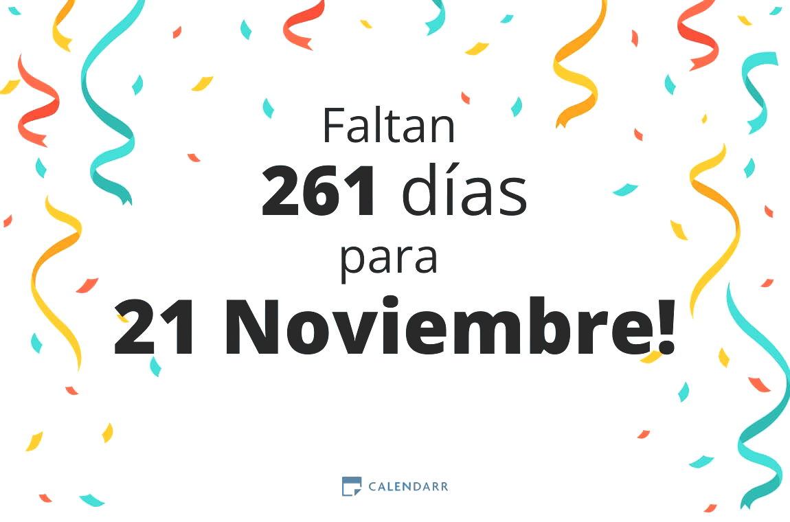 Descubre cuántos días faltan para 21 Noviembre - Calendarr