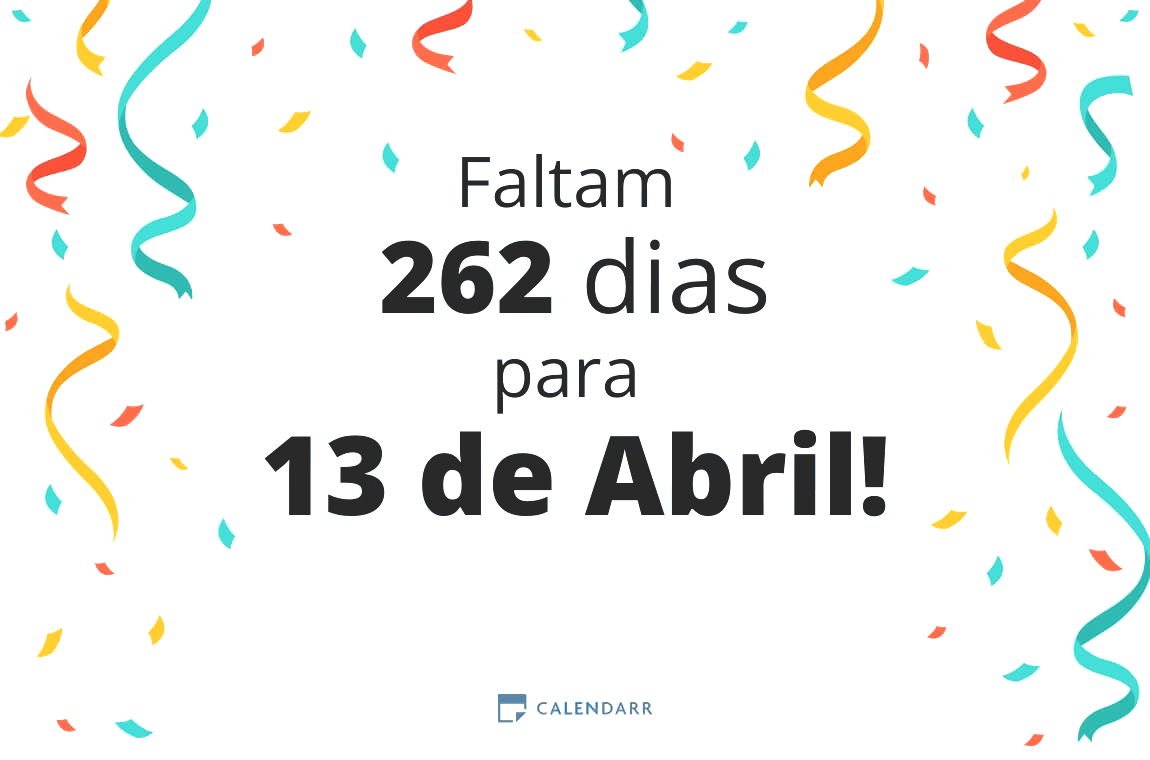 Descubra quantos dias faltam para 13 de Abril - Calendarr