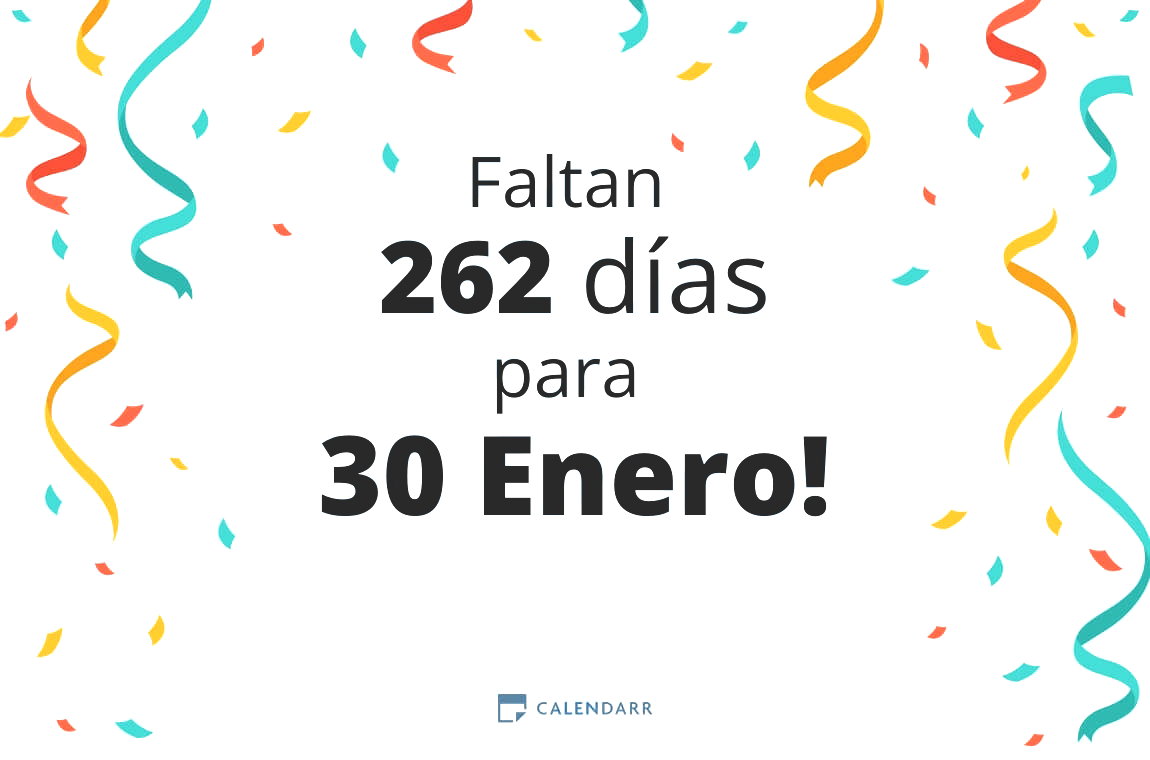 Descubre cuántos días faltan para 30 Enero - Calendarr
