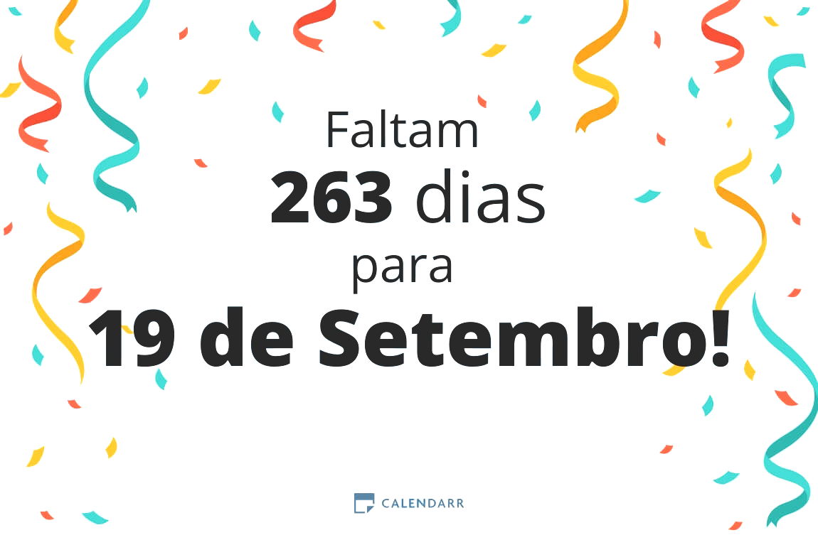 Descubra quantos dias faltam para 19 de Setembro - Calendarr