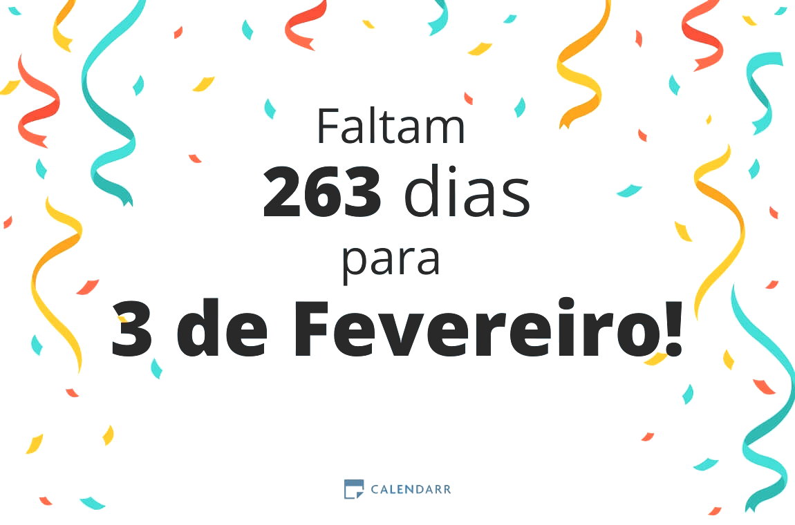 Descubra quantos dias faltam para 3 de Fevereiro - Calendarr
