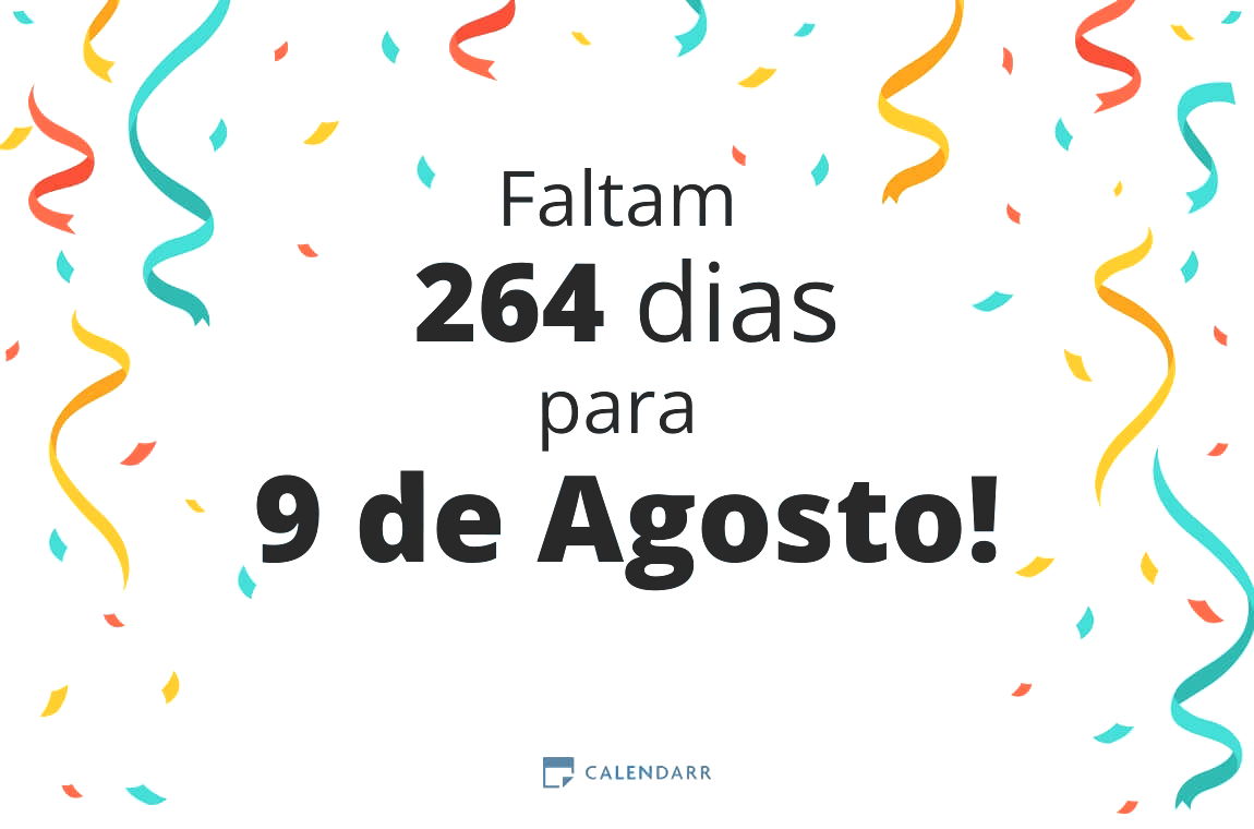 Descubra quantos dias faltam para 9 de Agosto - Calendarr