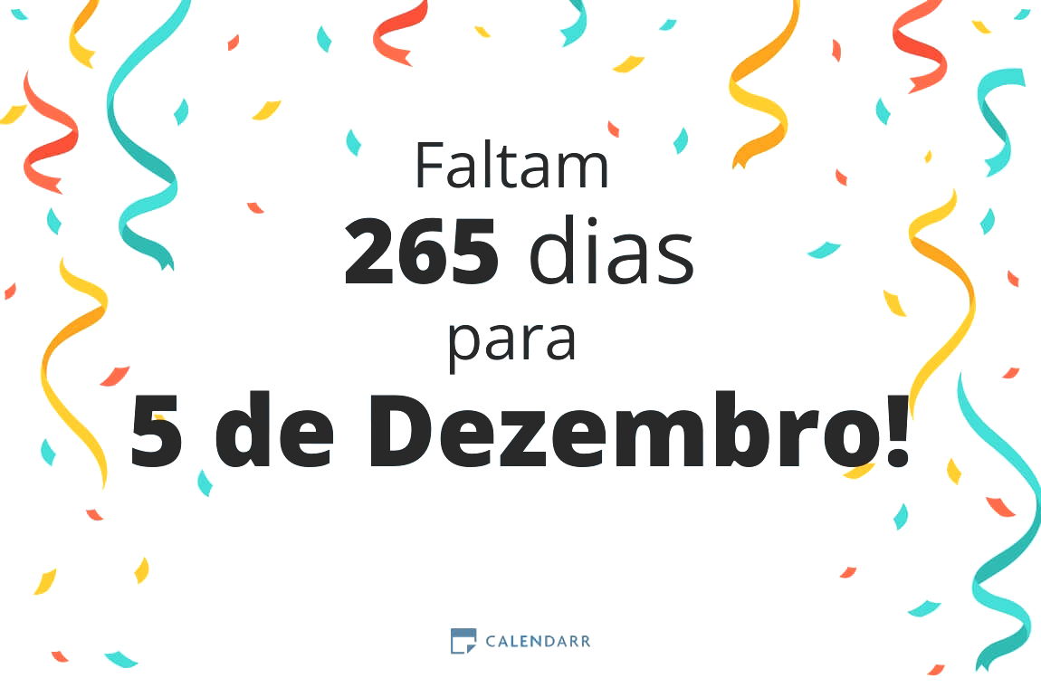 Descobre quantos dias faltam para 5 de Dezembro - Calendarr