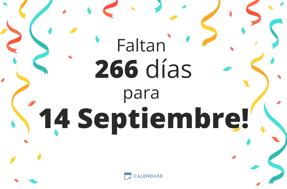 Descubre cuántos días faltan para 14 Septiembre - Calendarr