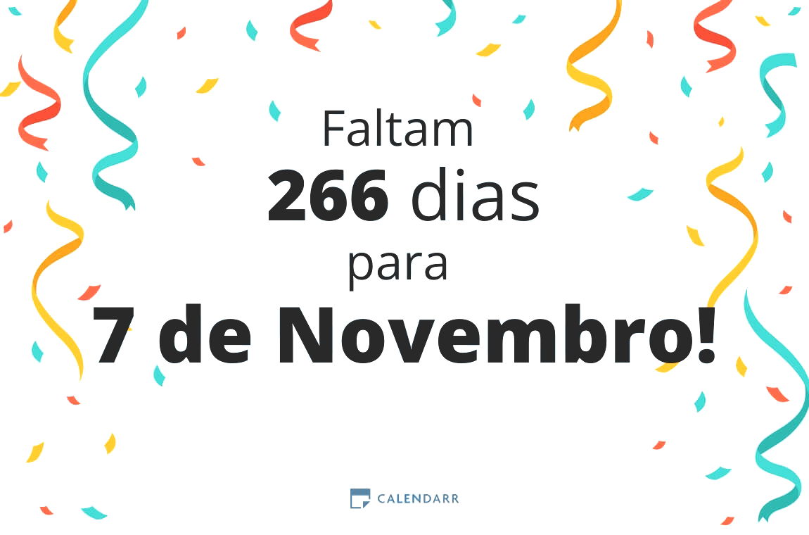 Descubra quantos dias faltam para 7 de Novembro Calendarr Descubra quantos dias faltam para 7 de Novembro Calendarr