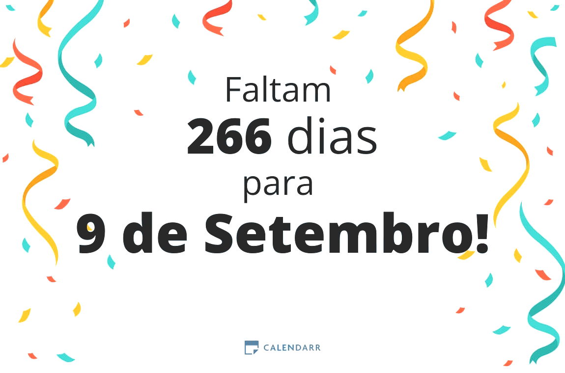 Descobre quantos dias faltam para 9 de Setembro - Calendarr