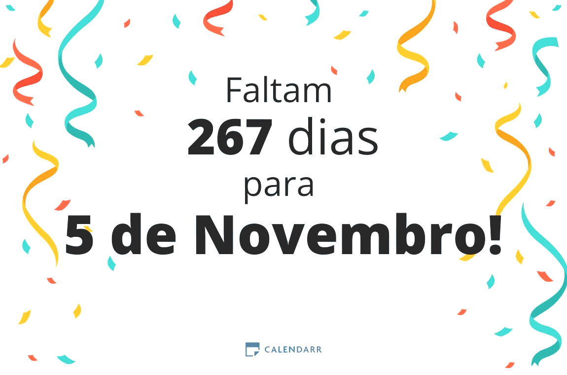 Descubra quantos dias faltam para 5 de Novembro - Calendarr