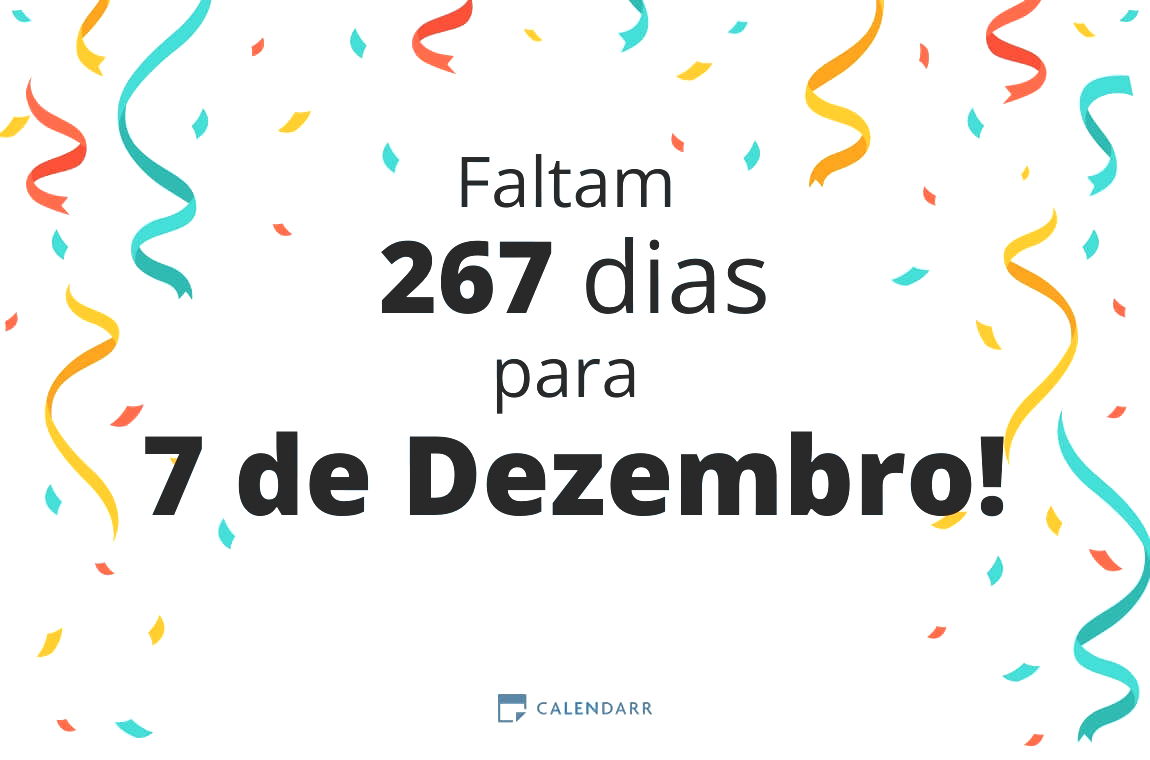 Descubra quantos dias faltam para 7 de Dezembro - Calendarr