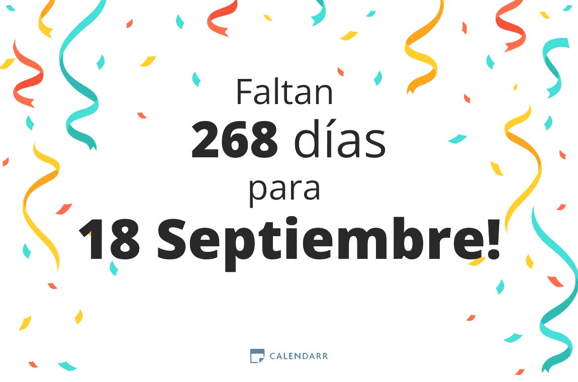 Descubre cuántos días faltan para 18 Septiembre - Calendarr