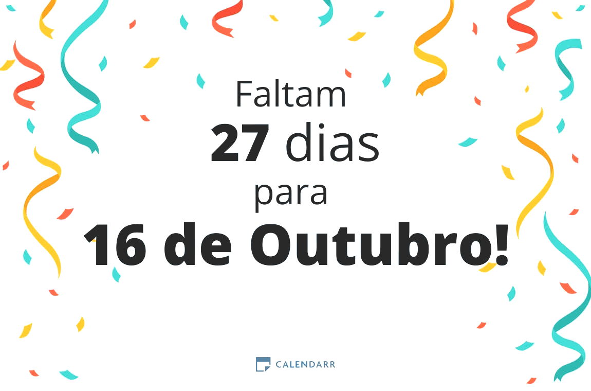 Descubra quantos dias faltam para 16 de Outubro - Calendarr