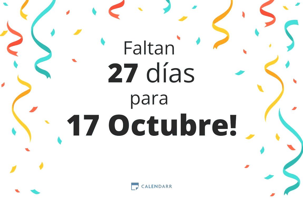 Descubre cuántos días faltan para 17 Octubre Calendarr